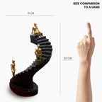 Golden Ascent – Stairway Figurine Decor