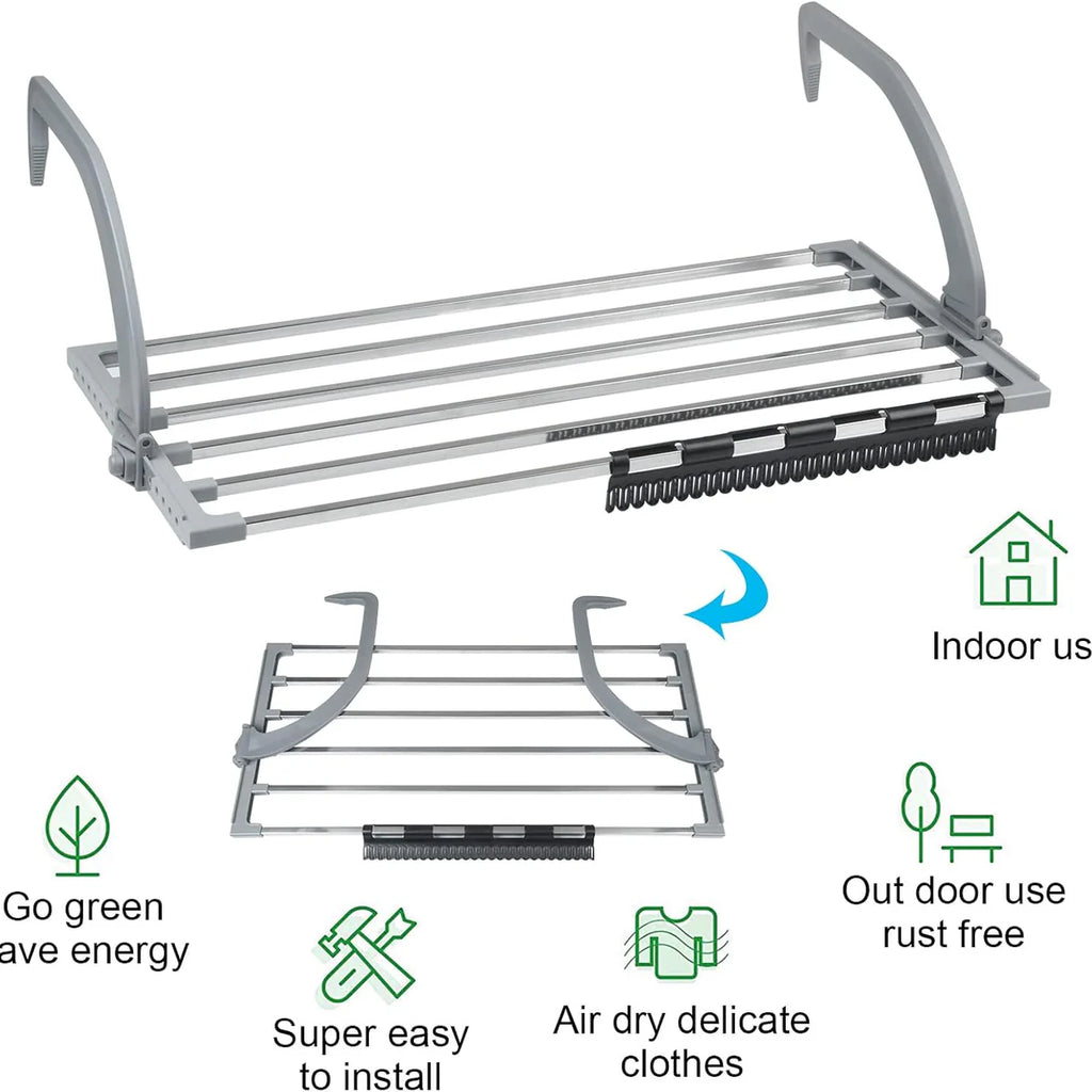 Multi-Purpose Stainless Steel Foldable Cloth Drying Rack(70cm)