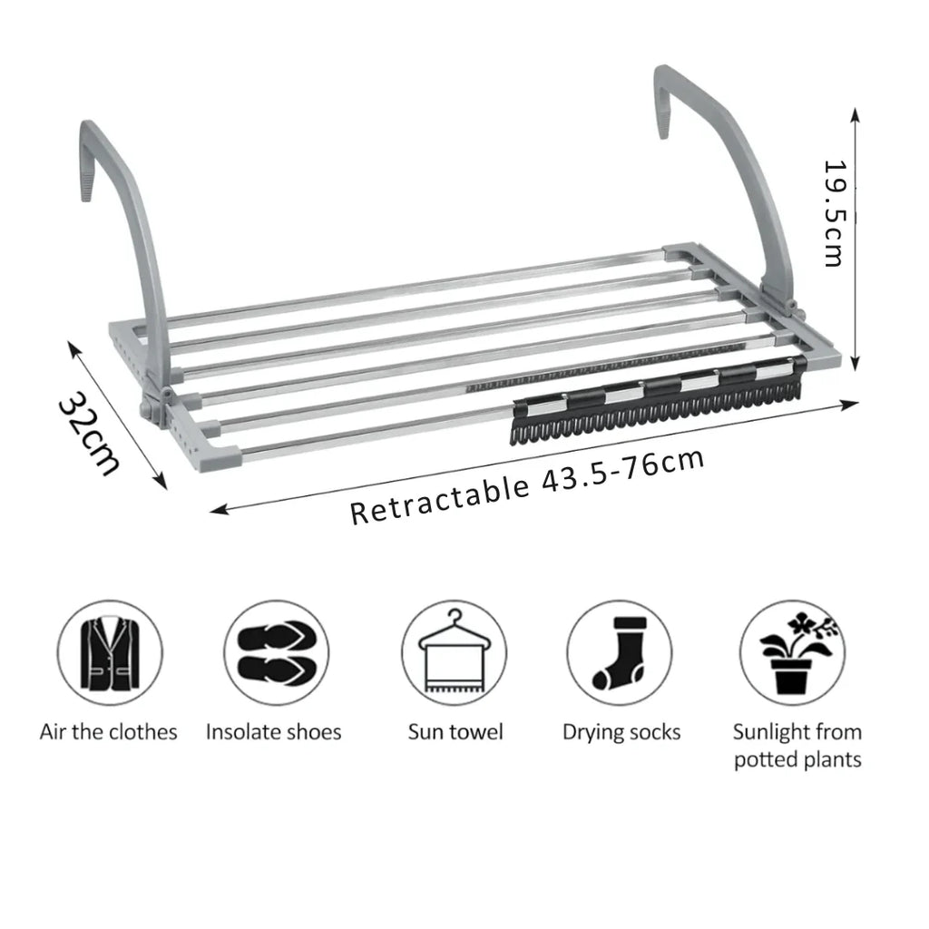 Multi-Purpose Stainless Steel Foldable Cloth Drying Rack(70cm)