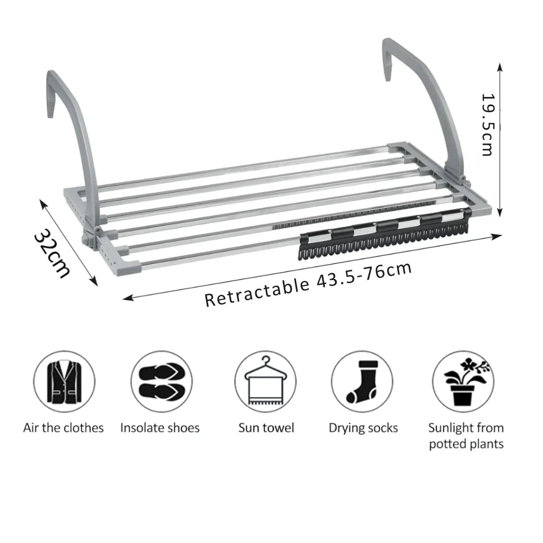Multi-Purpose Stainless Steel Foldable Cloth Drying Rack(70cm)